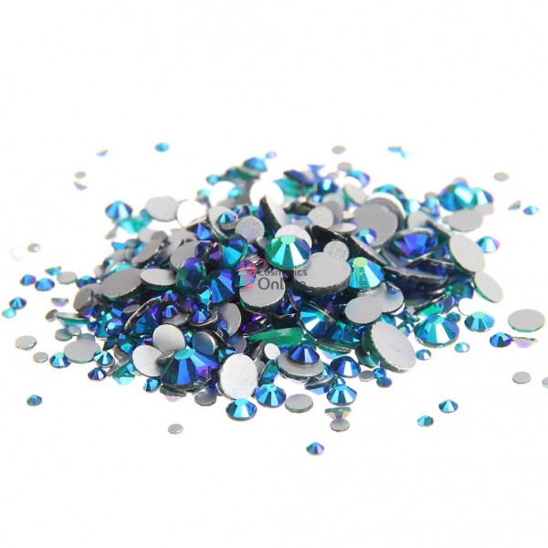 Strasuri din Cristale 100 bucati SC127 Blue-Green cu Reflexii 2.0mm